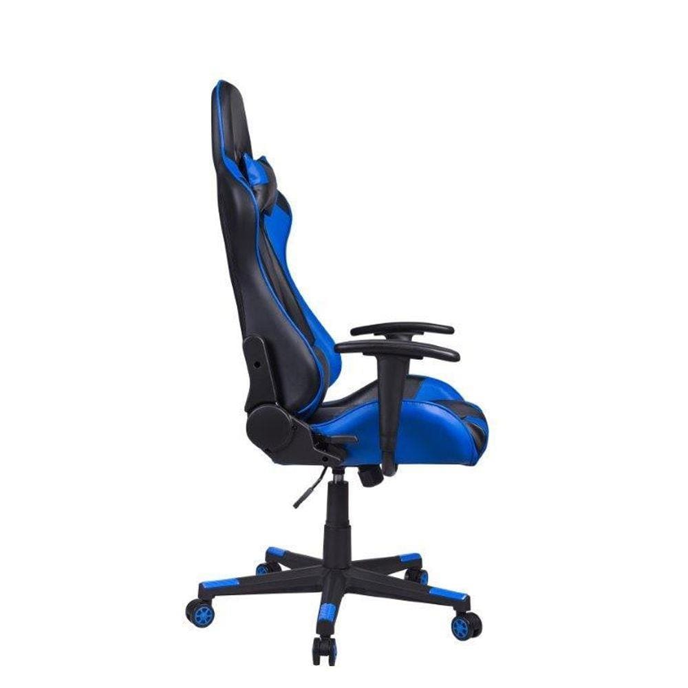 Cadeira Gamer Pel-3012 Couro Sintético Preta/Azul - Pelegrin