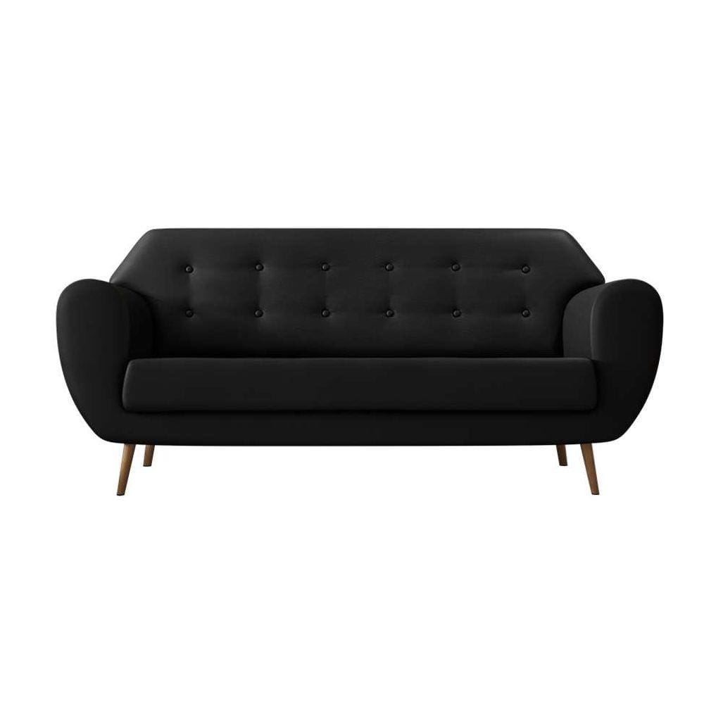 Sofa3 lugar beegees corino preto preto sofa3 lugar beegees corino preto