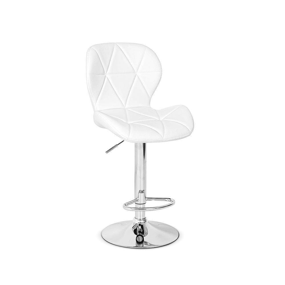 Banqueta Slim Couro Pu Regulagem de Altura Branca