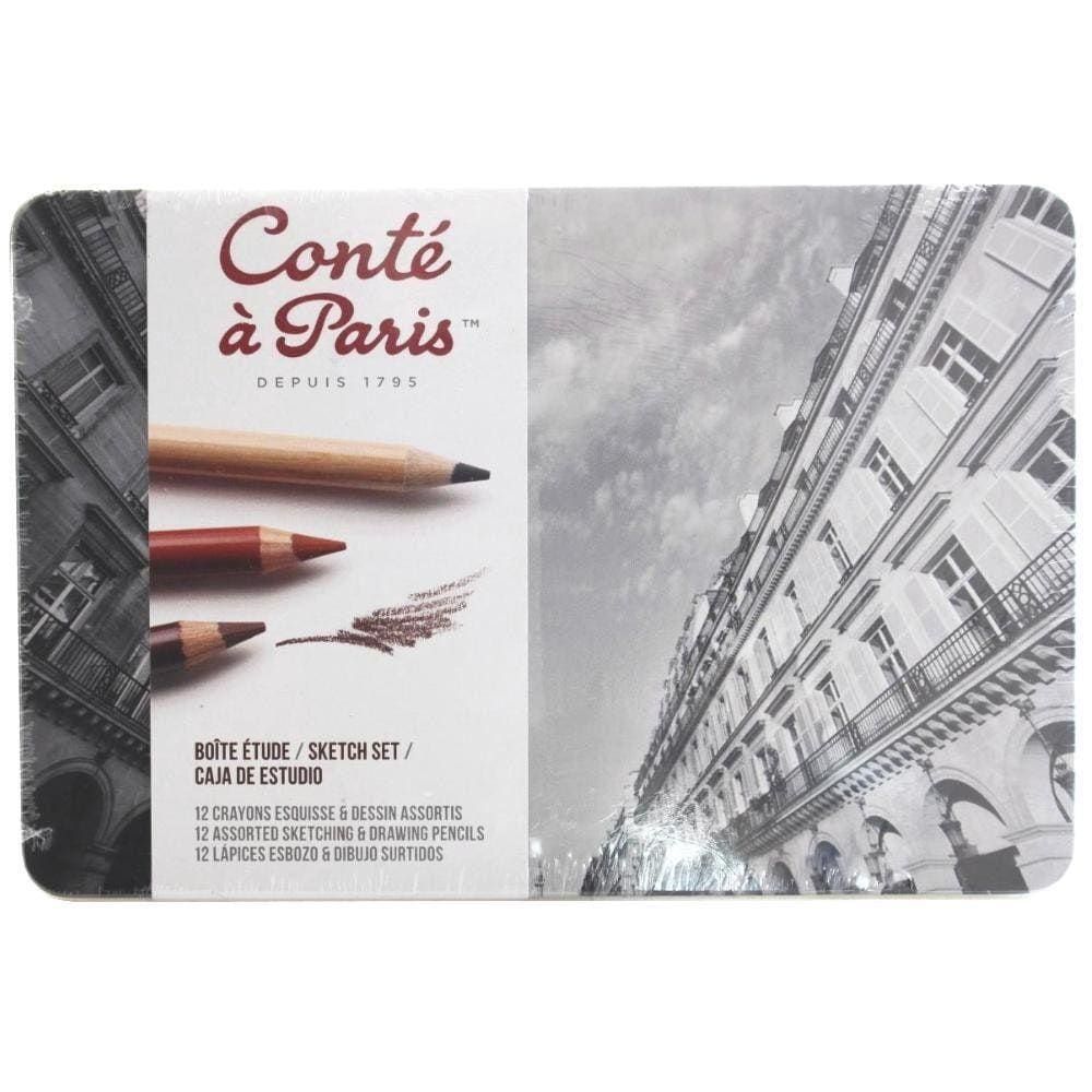 Lápis Esboço Conté Á Paris Sketch Set 12 Cores