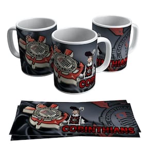 Caneca Corinthians Mascote Escudo Timão Futebol Time Brasão
