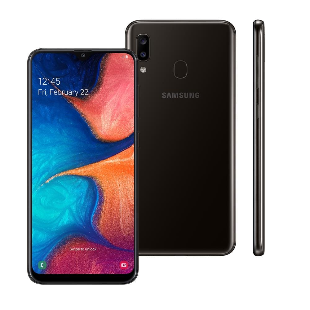 Smartphone Samsung Galaxy A20 Preto 32GB, | Casas Bahia