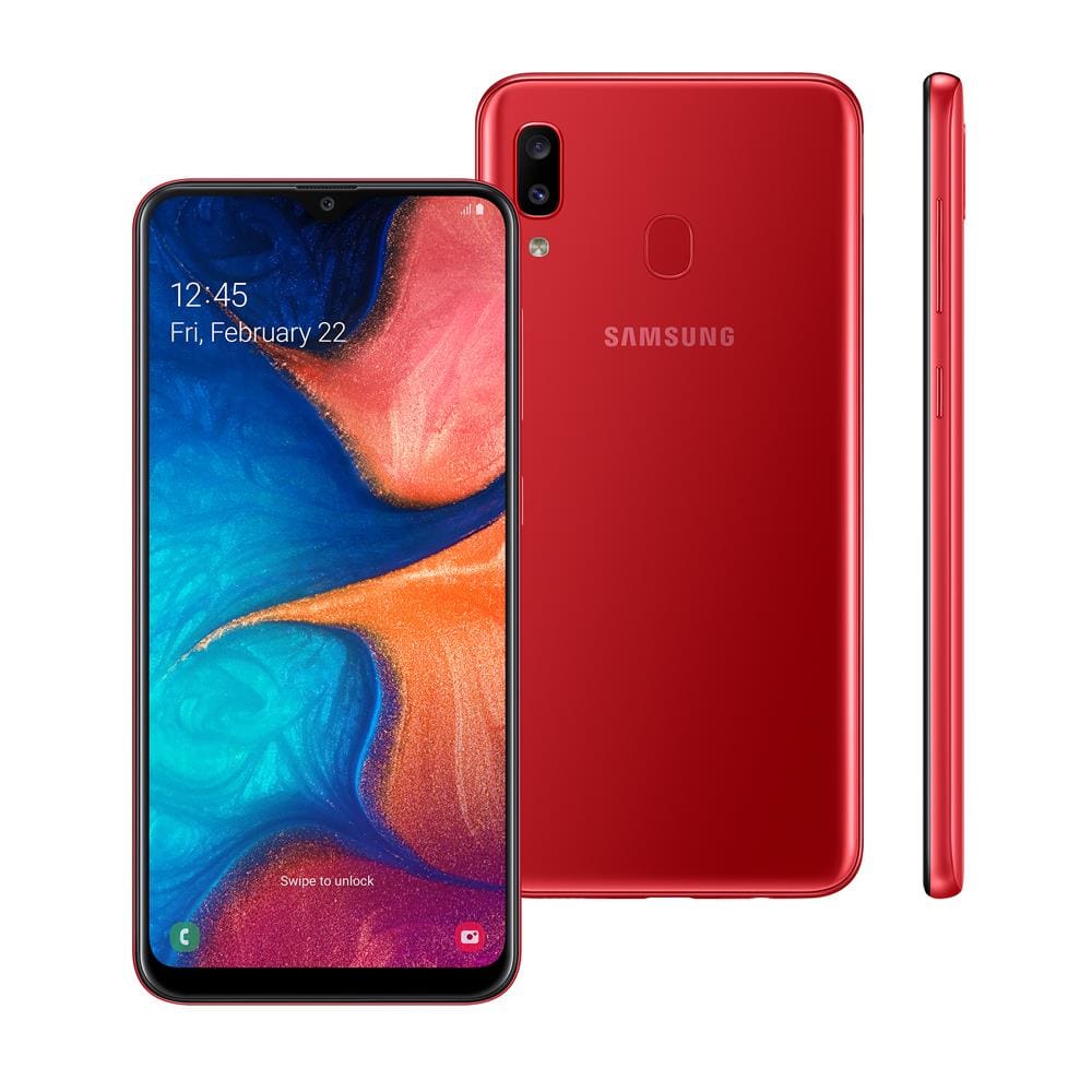 Smartphone Samsung Galaxy A20 Vermelho 32GB, | Casas Bahia