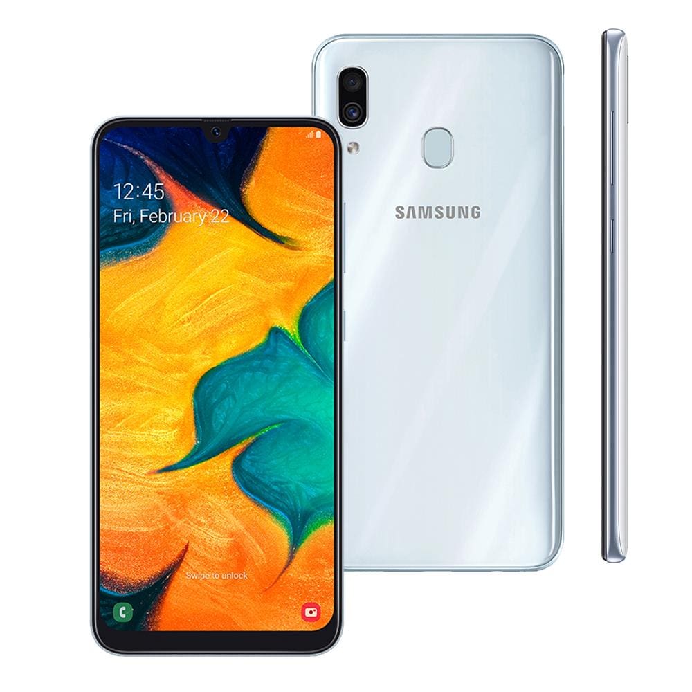 Smartphone Samsung Galaxy A30 Branco 64GB, | Casas Bahia