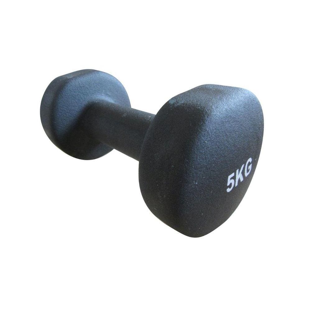 Haltere em Ferro Fundido Revestido com Neoprene 5kg - Preto
