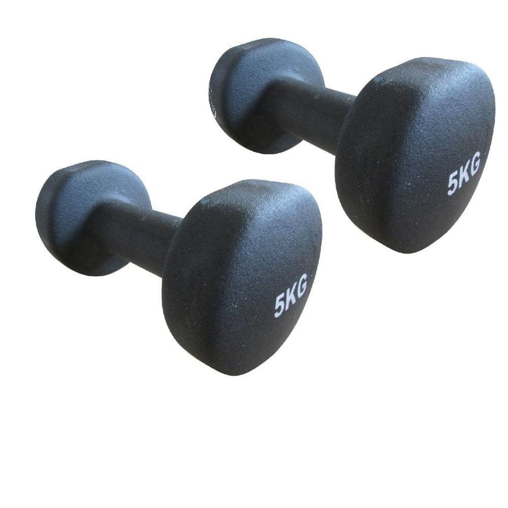 Kit 2 Halteres em Ferro Fundido Revestido com Neoprene 5kg - Preto