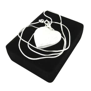Corrente Feminina 50Cm + Relicário 3Cm Folheada Prata Cr334