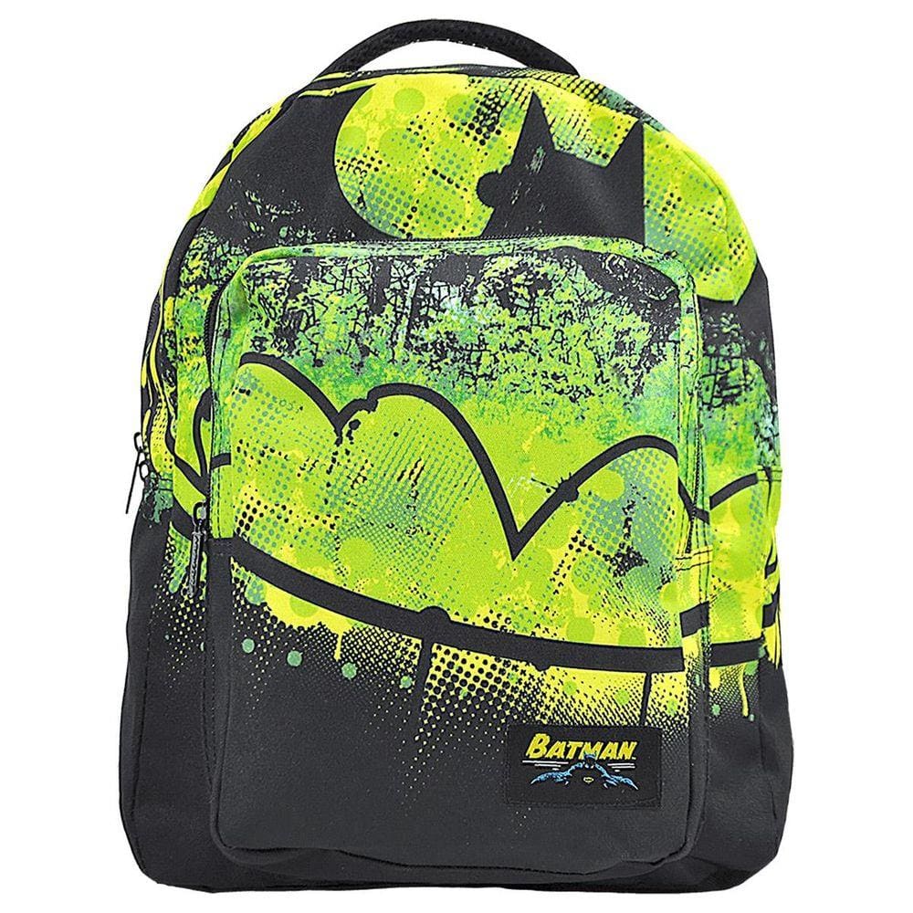 Mochila Escolar De Costa Batman Preta e Verde  - Licenciada