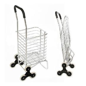 Carrinho Dobravel De Aluminio 6 Rodas Sobe Escada Compras