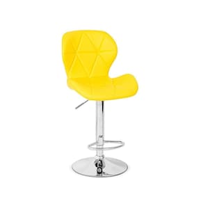 Banqueta Slim Couro Pu Regulagem de Altura Amarela