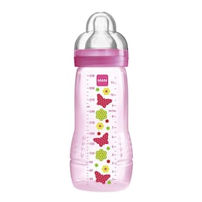 Mamadeira Mam Fashion Bottle Bico de Silicone Desenhos Sortidos 330ml 4+ Meses Girls