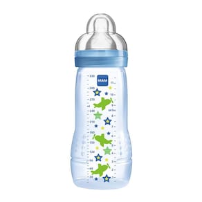 Mamadeira Mam Fashion Bottle Bico de Silicone Desenhos Sortidos 330ml 4+ Meses Boys