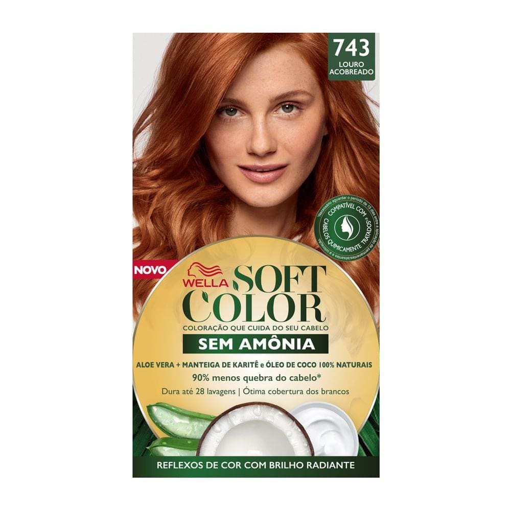 Tintura Soft Color Sem Amônia Louro Acobreado 743 Kit