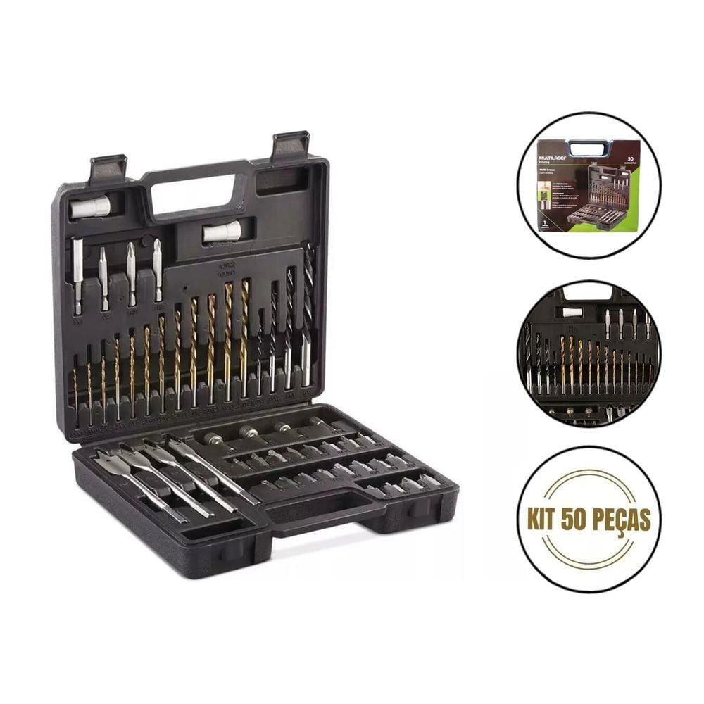 Jogo De Brocas, Bits E Soquetes Multilaser 50 Pçs Ho062
