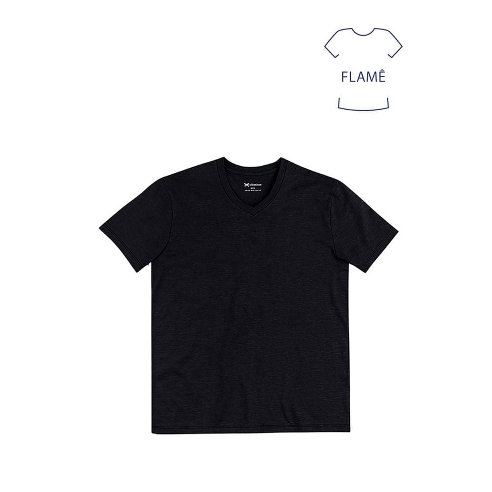 camiseta branca gola v masculina hering