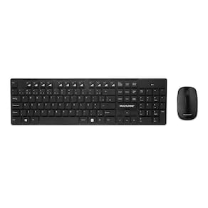 Kit Teclado e Mouse Sem Fio Multilaser TC251, 2.4 GHz, USB, Preto
