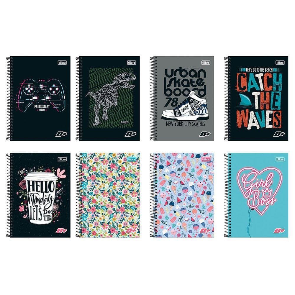 Caderno Espiral Capa Dura 1/4 D+ 96 Folhas 4Un Tilibra
