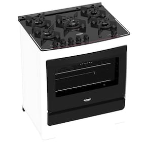 Fogão A Gás 5 Bocas Dako Supreme Glass Branco Automático Bivolt