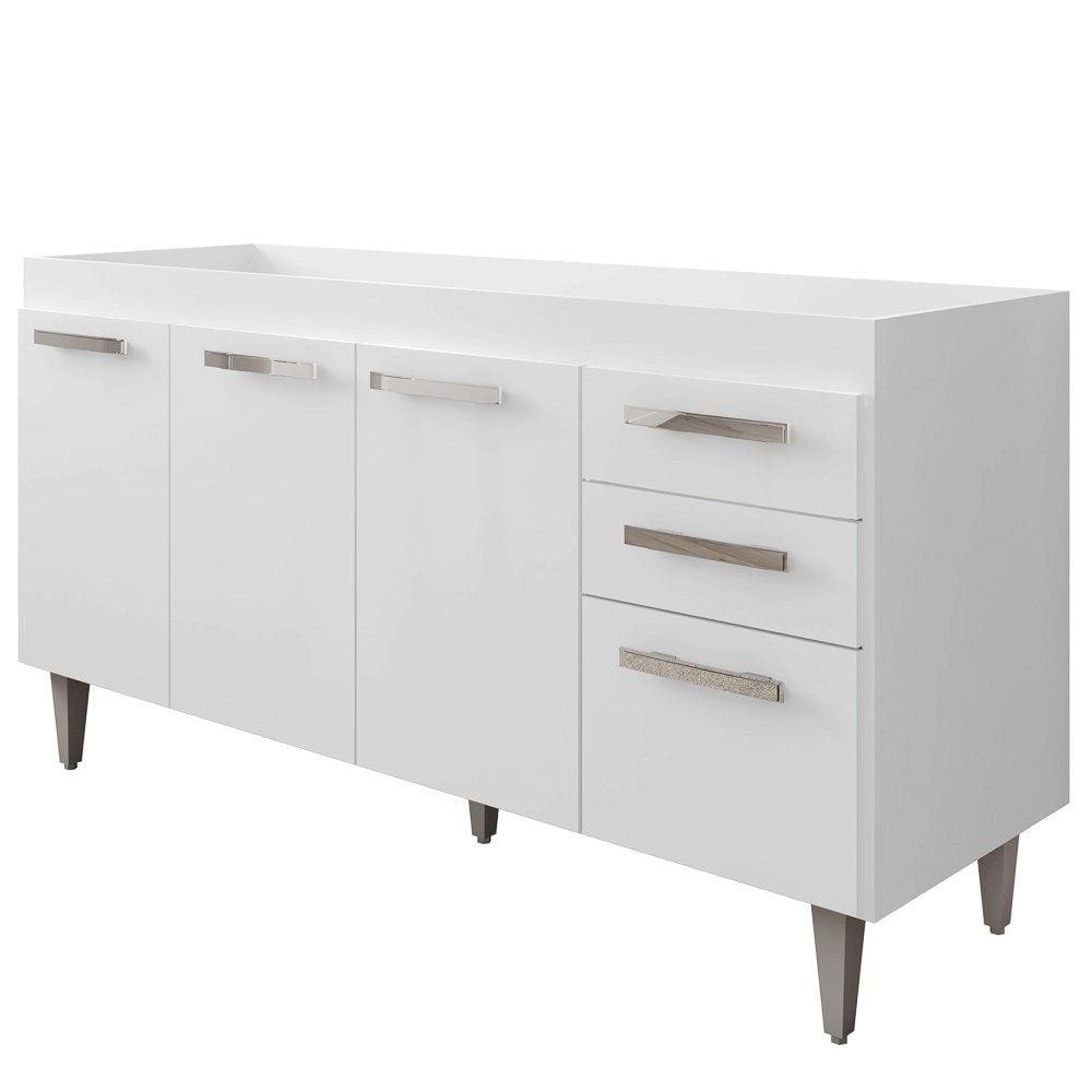 Balcão Gabinete de Pia 150cm 4 Portas 2 Gavetas Lis L03 Branco - Mpozenato