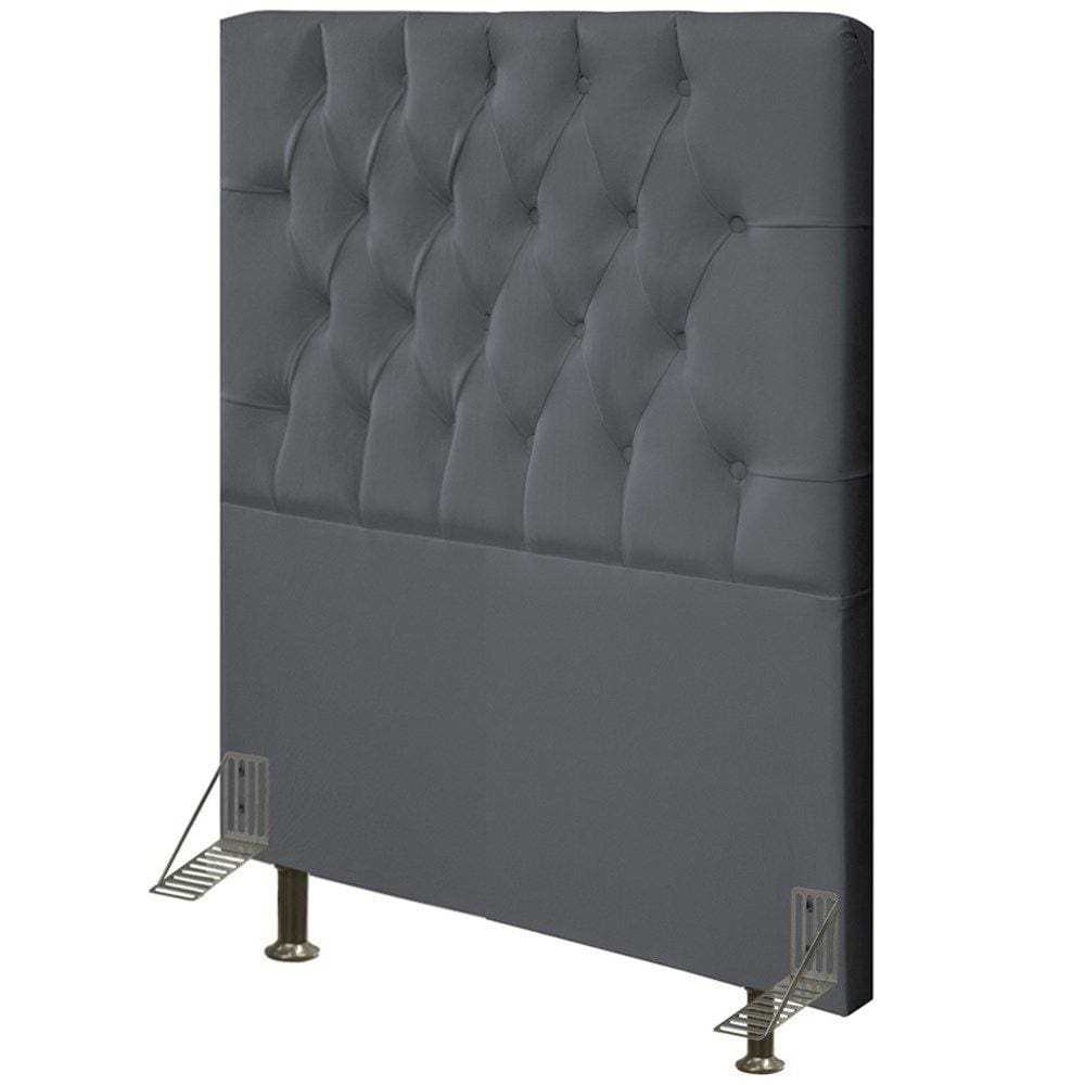 Cabeceira Cama Box Solteiro 90cm Diamante D10 Suede Cinza - Mpozenato