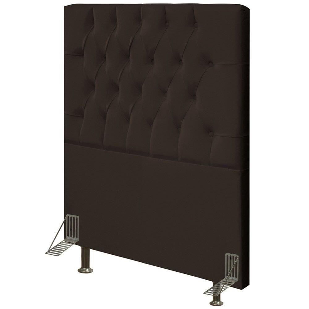 Cabeceira Cama Box Solteiro 90cm Diamante D10 Suede Marrom - Mpozenato