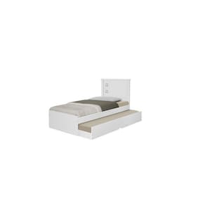 Cama Barcelona Solteiro com Auxiliar Branco - Tebarrot Móveis