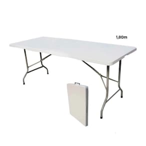 Mesa de Camping Dobrável Vira Maleta 180 cm Importway