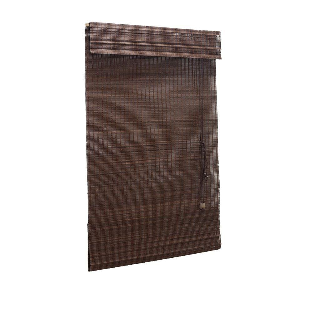 Persiana Bambu Romana Tabaco 140 (L) X 160 (A) cm Cortina Madeira Roman Shade C/ Bandô 1,40 x 1,60