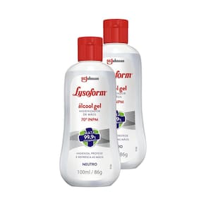 Kit 2 Álcool em Gel Lysoform Higienizador para as Mãos Neutro 100ml