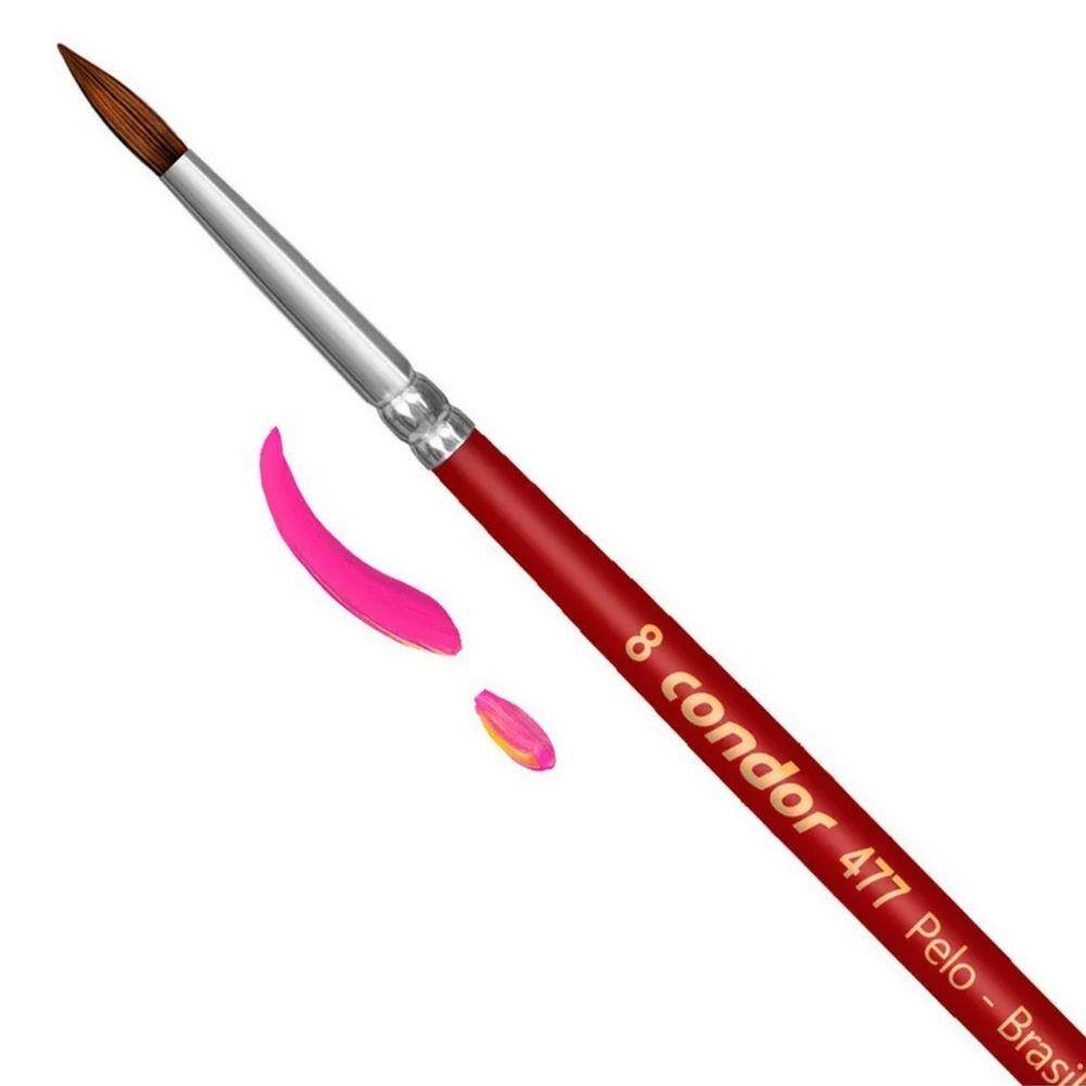 Pincel Artístico Red Orelha Boi Cabo Longo 477 - 8 Condor - Única