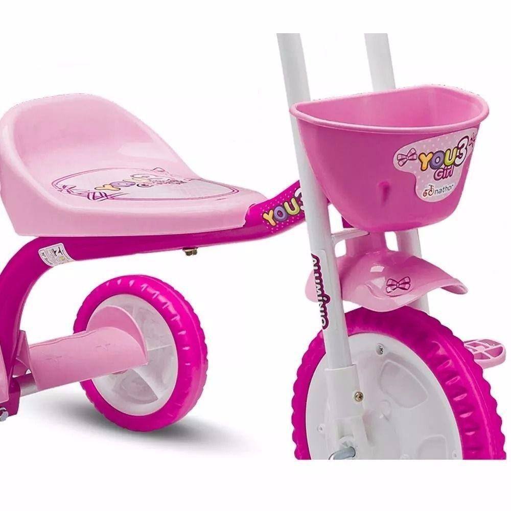 Triciclo Motoca Infantil Menina You Girl Rosa Nathor