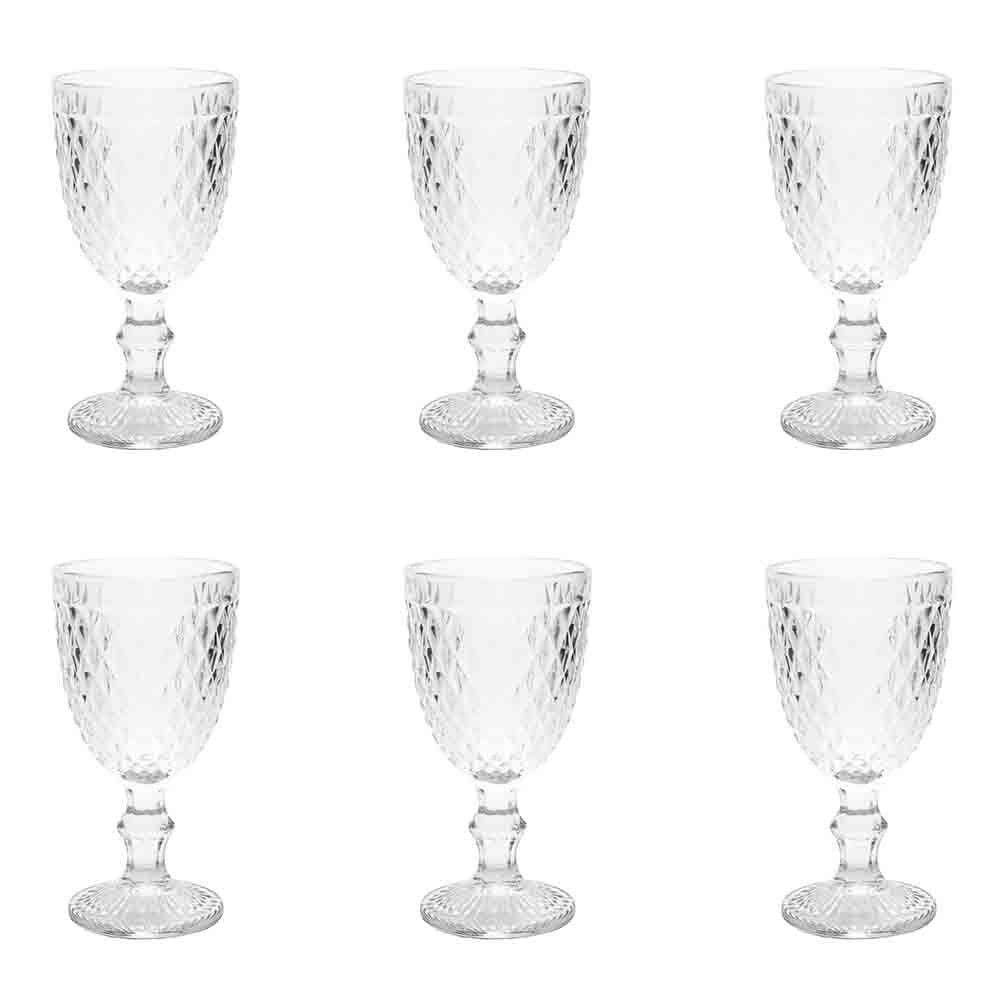 Conjunto de Taças de Vidro 325ml 6 peças Bico de Abacaxi Transparente - Lyor