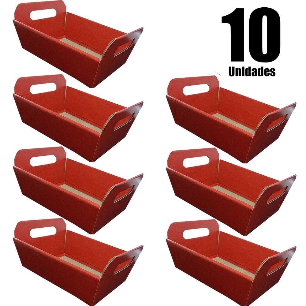 Cesta Vermelha 16cm x 23cm - 10 Unidades