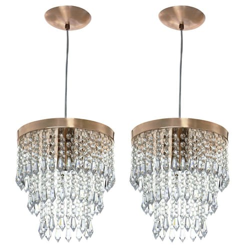 Kit 2 Lustre Pendente De Cristal Acrílico Manucrilic Cobre é boa?