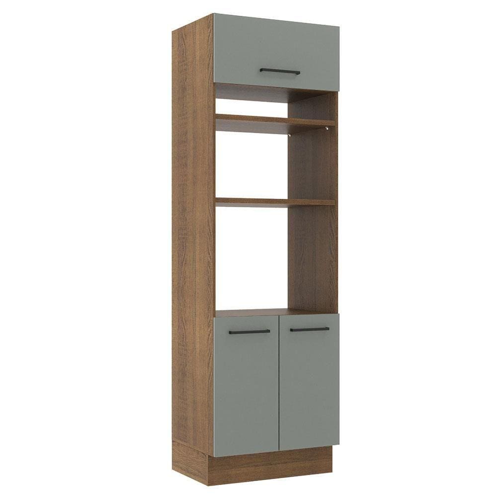 Torre Quente Madesa Agata 70 cm 3 Portas - Rustic/Cinza