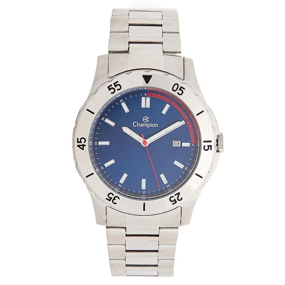 Relógio Champion Ca30150A Aço Inox Prata Azul Analógico