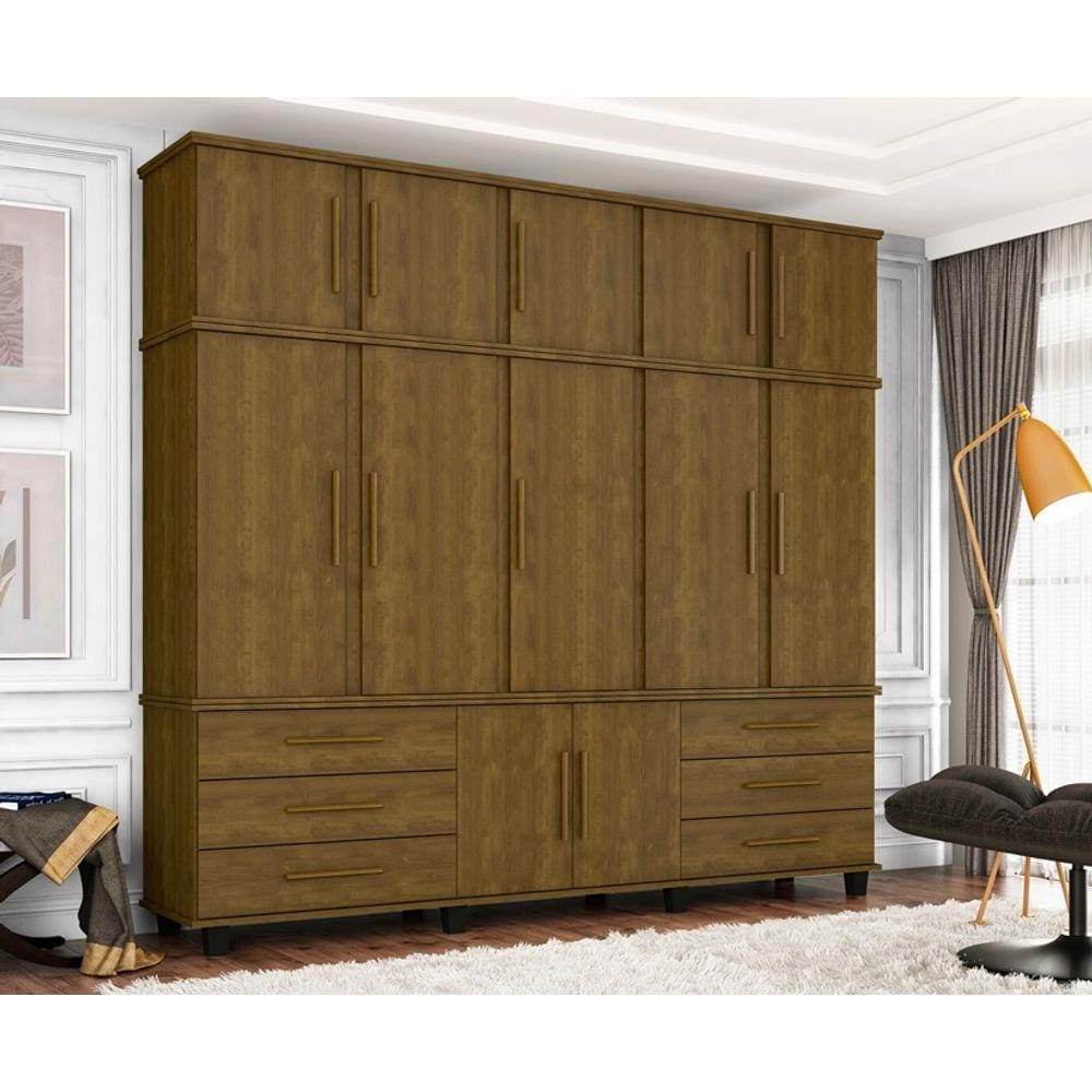 Guarda Roupa Triplex Prisma 5 Portas Imbuia – Fabri Móveis