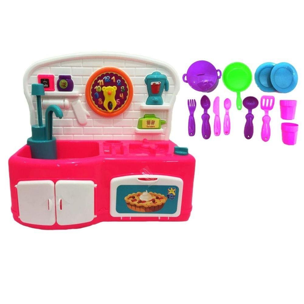 Cozinha Infantil Divertida Sai Agua Verdade Com Acessórios - Diver Toys