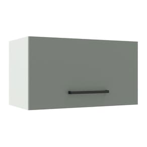 Armário Aéreo Madesa Agata 60 cm 1 Porta Basculante - Branco/Cinza