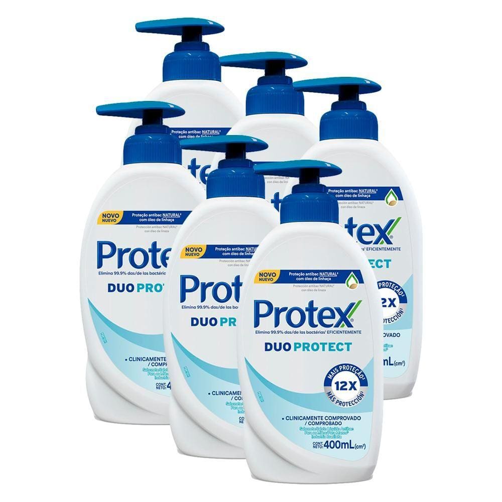 Kit 6 Sabonete Líquido Protex Duo 400ml