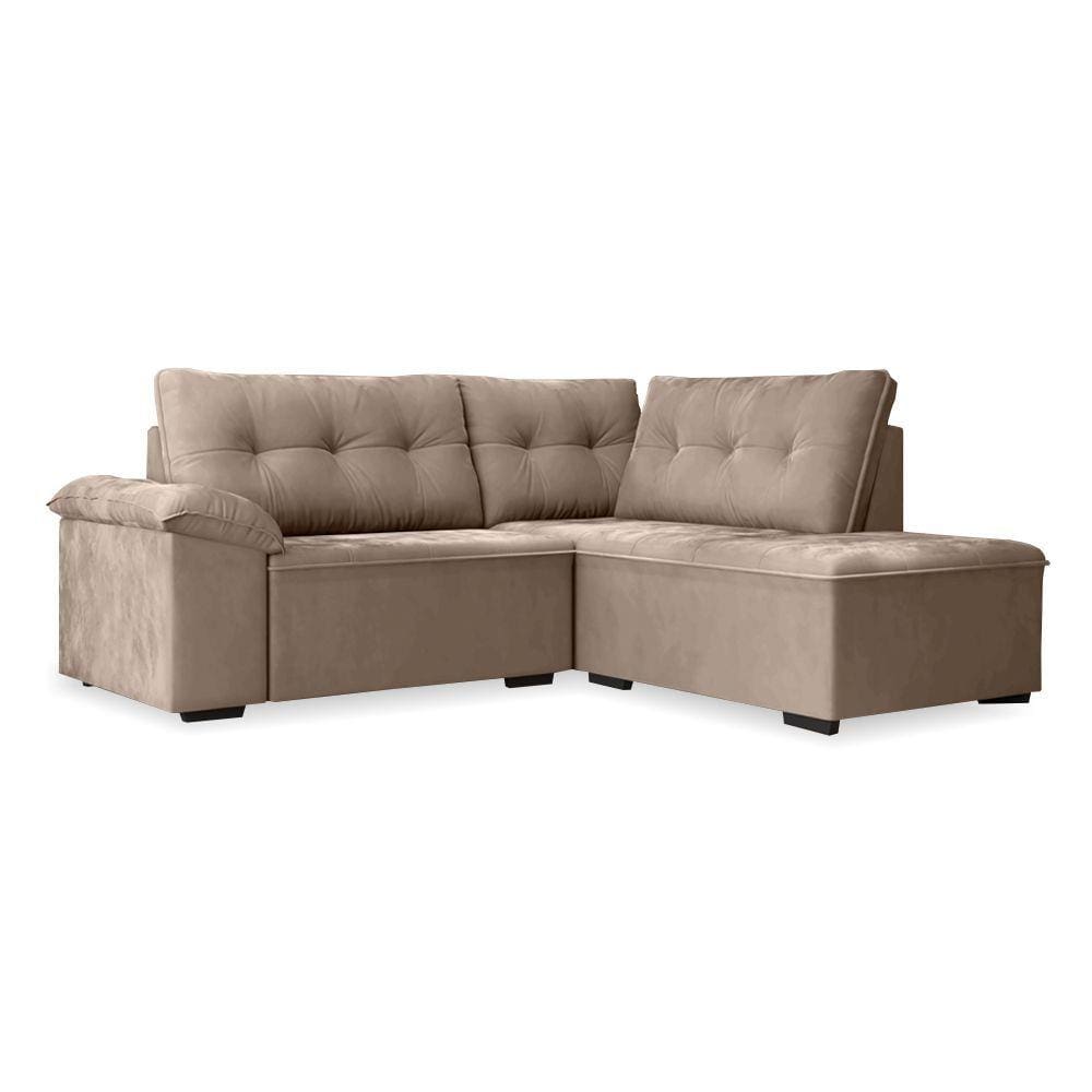 Sofá de Canto Retrátil Tóquio 5 Lugares em Veludo - 2