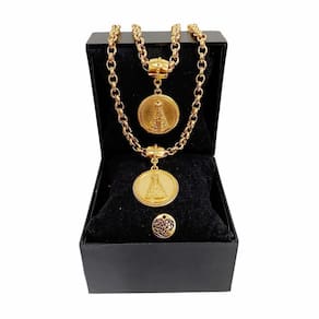 Colar + Pulseira + Nossa Senhora Dourado Elo Português Grosso