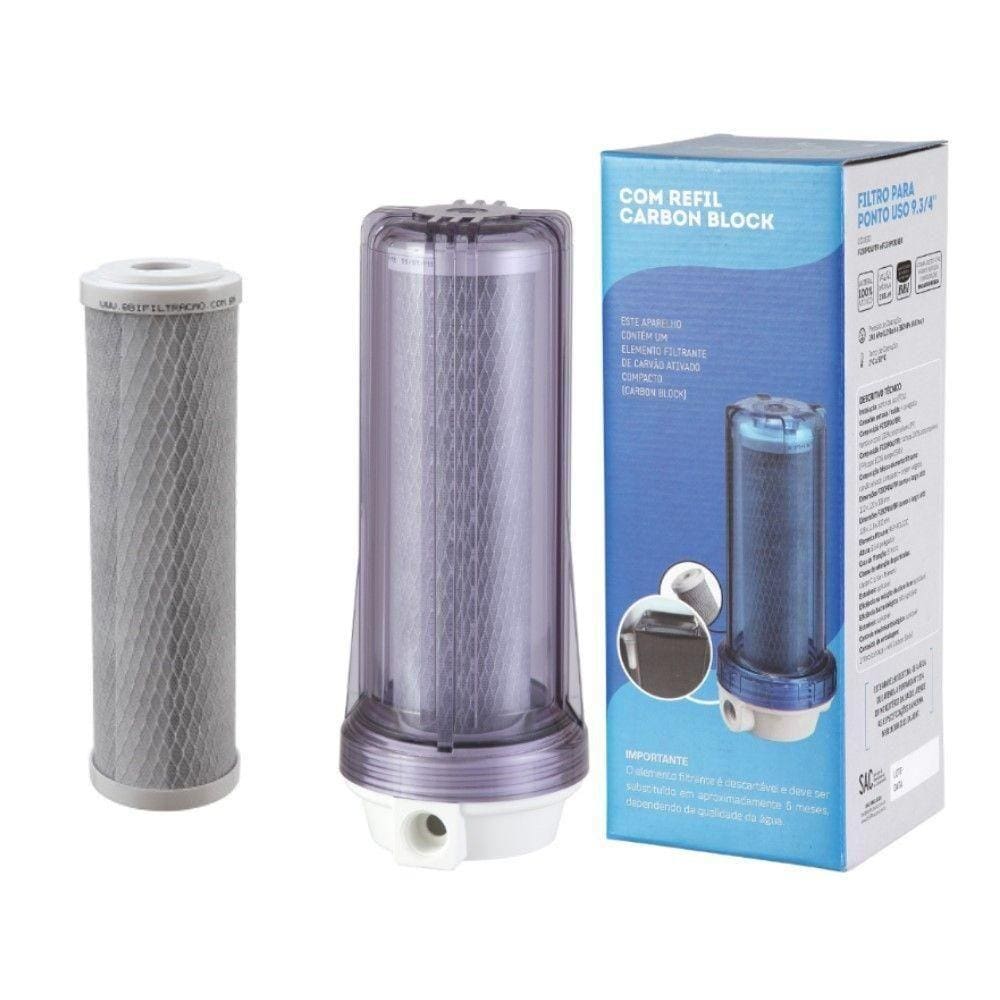 Filtro Água Bbi Pou 230 Carvão Ativado Remove Cloro + Refil