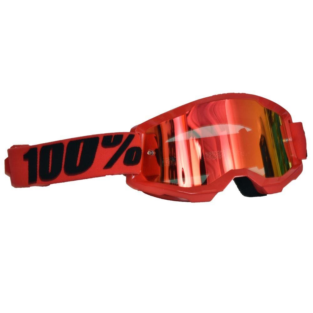 Óculos 100% Strata 2.0 Red Vermelho Espelhado Motocross Cros