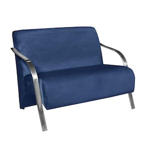 Poltrona Namoradeira Vênus Braço Aluminio Azul Bic
