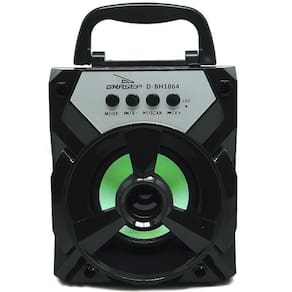Caixa Som Portátil Bluetooth Mp3 Pen Drive Radio Fm Auxiliar 8w Aero D-bh1064 Preto