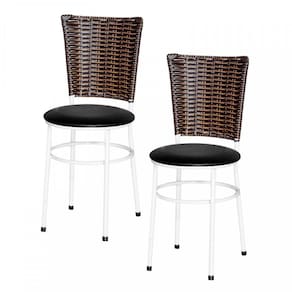 2 Cadeiras Brancas Para Cozinha Hawai Cappuccino Preto