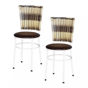 2 Cadeiras Brancas Para Cozinha Hawai Cappuccino Marrom
