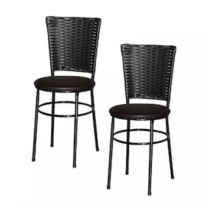 2 Cadeiras Pretas Para Cozinha Hawai Preta Marrom