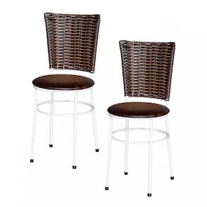2 Cadeiras Brancas Para Cozinha Hawai Cappuccino Marrom